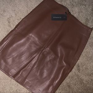 DYNAMITE Brown leather skirt